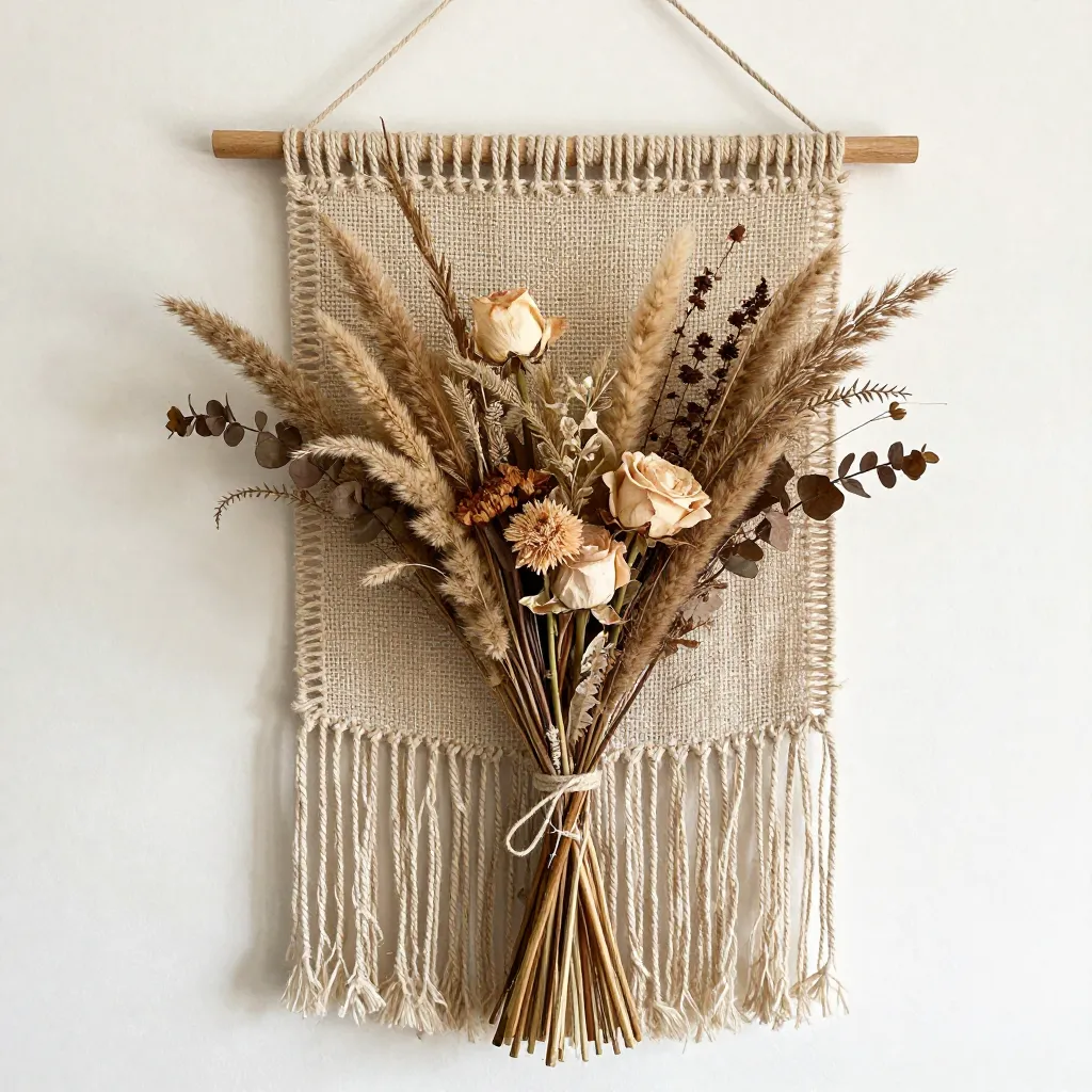 Artistic arrangement of preserved flora